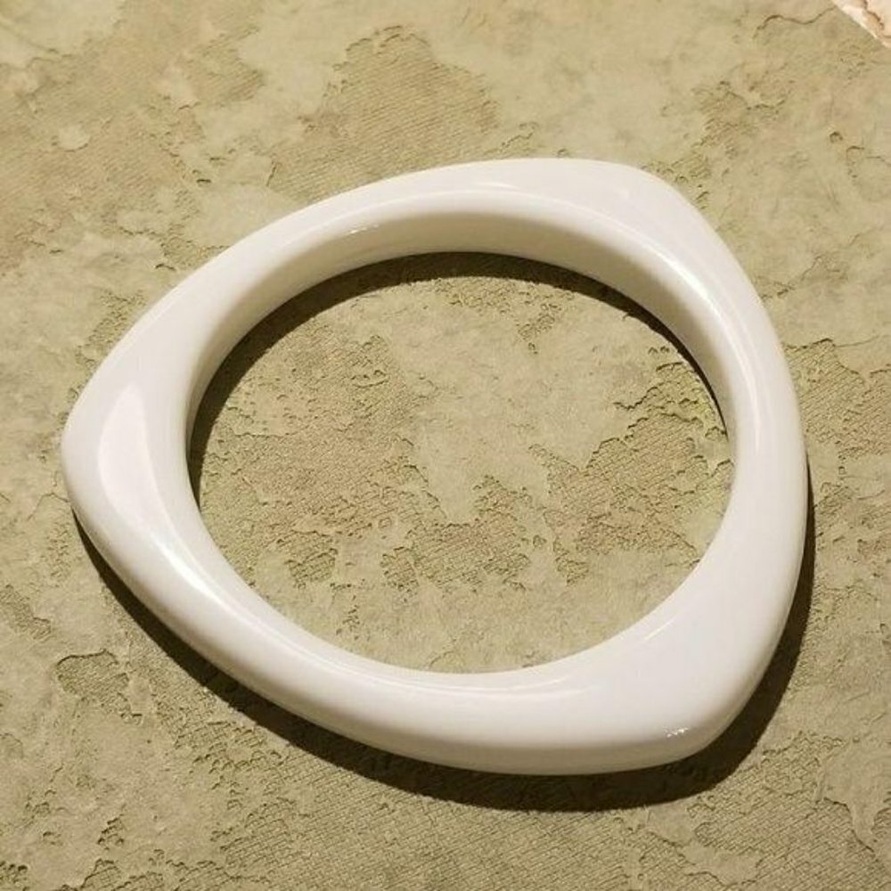 Retro 80s Lucite Triangle White Bangle Bracelet
